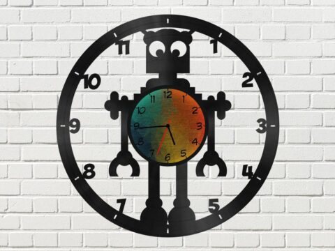 Robot Clock Free Vector