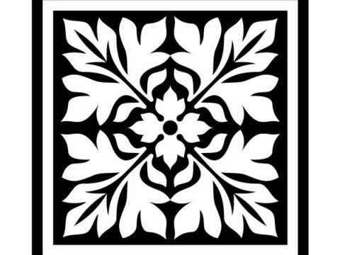 Vintage Square Ornament DXF File