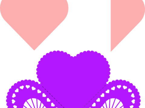 Heart Fold Card Free Vector