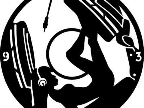 Girl DJ Music Headphones Clock Vinyl Record Free Vector