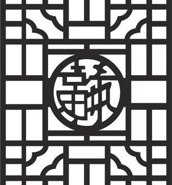 Chinese style screen decoration vector dxf File