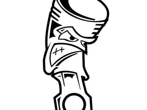 Angry Piston JDM Car Vinyl Sticker Decal dxf File