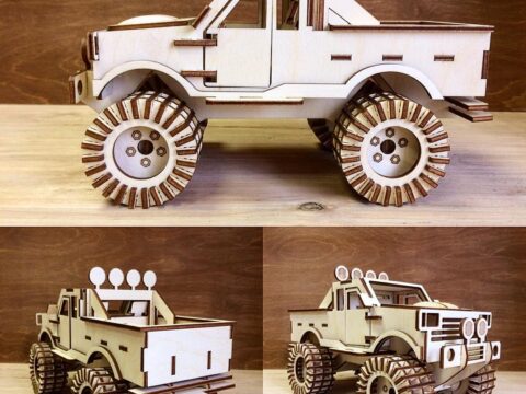 Monster Truck 3D Puzzle Laser Cut Free Vector