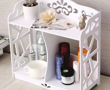 Laser Cut Bathroom Vanity Shelf Storage Rack Free Vector
