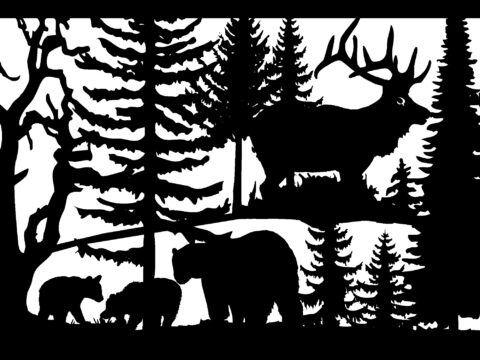 30 X 48 Three Bears Elk Plasma Art DXF File