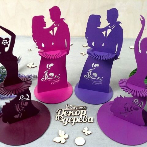 Laser Cut Napkin Holder Couple Free Vector