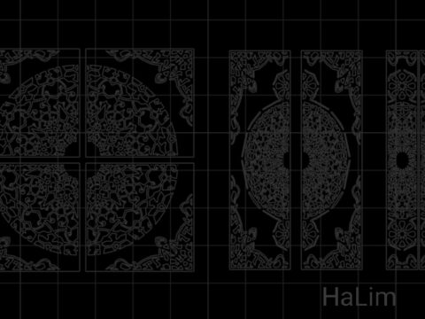 Islamic Pattern Door DXF File