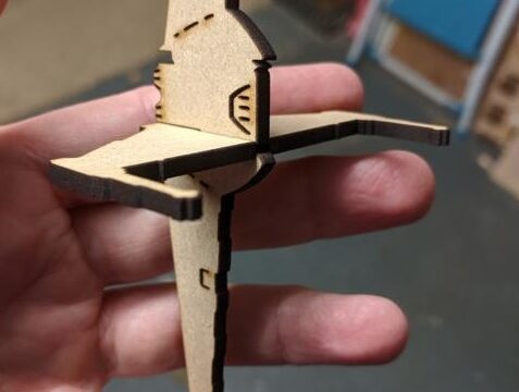 Laser Cut Star Wars B-wing Fighter Toy DXF File