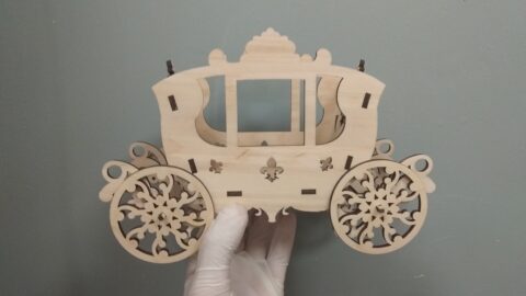 Laser Cut Coach Carriage Flower Box Free Vector