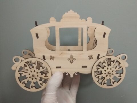 Laser Cut Coach Carriage Flower Box Free Vector