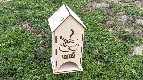 Laser Cut Wooden Tea House 3mm Free Vector