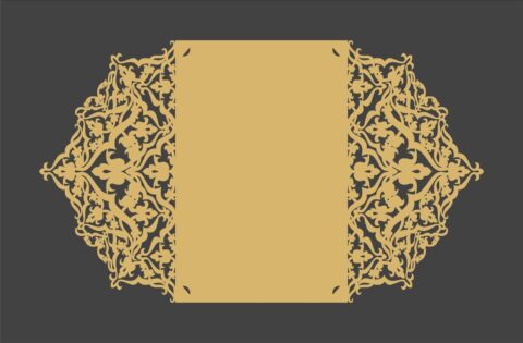 Laser Cut Decorative Holiday Card Template Free Vector