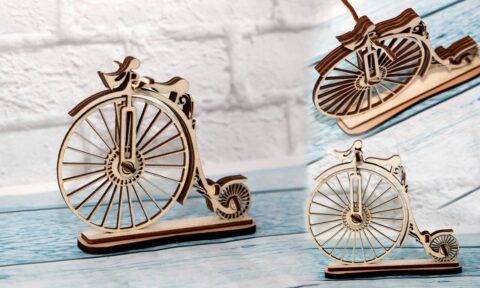 Laser Cut Bicycle 3D Puzzle Free Vector