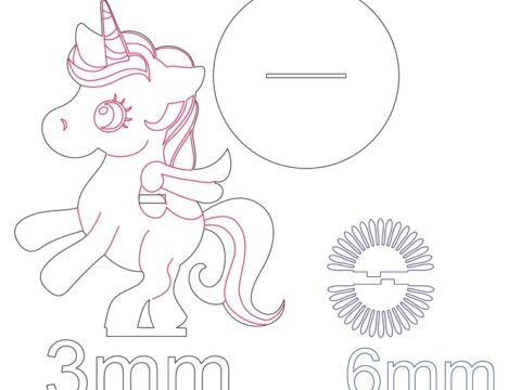 Laser Cut Wooden Unicorn Napkin Holder Free Vector