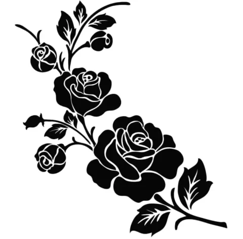 Laser Cut Ideas and Flower Clipart Black and White