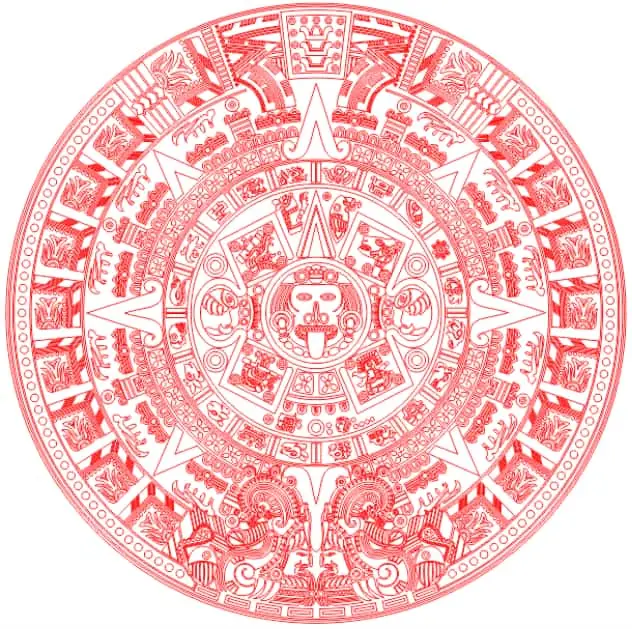 aztec calendar outline